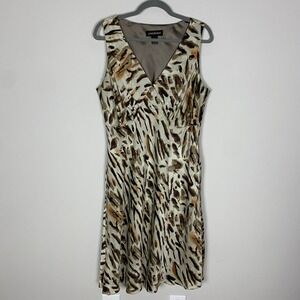 Y2k Lane Bryant Womens Silk Leopard Print Babydoll Slip Dress Mob Wife Size 18